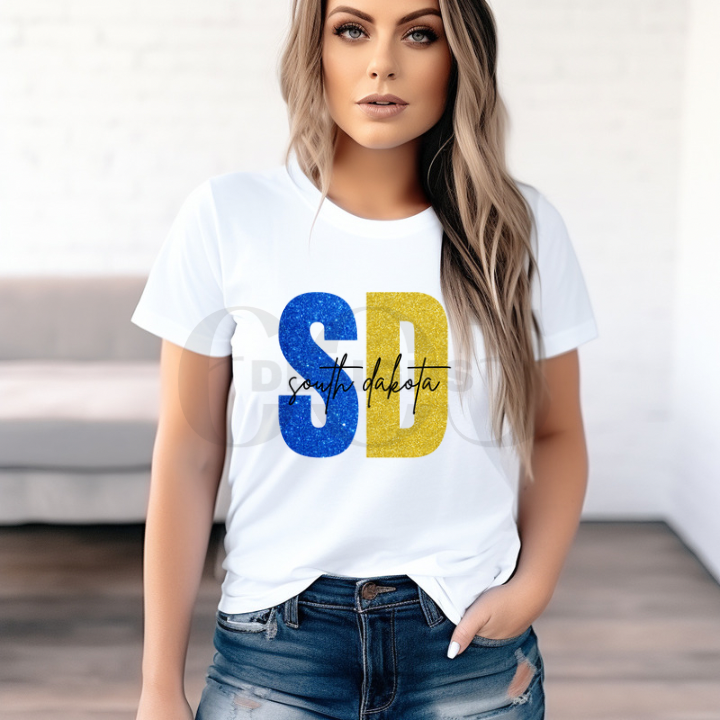 SD - South Dakota Blue (black letters)