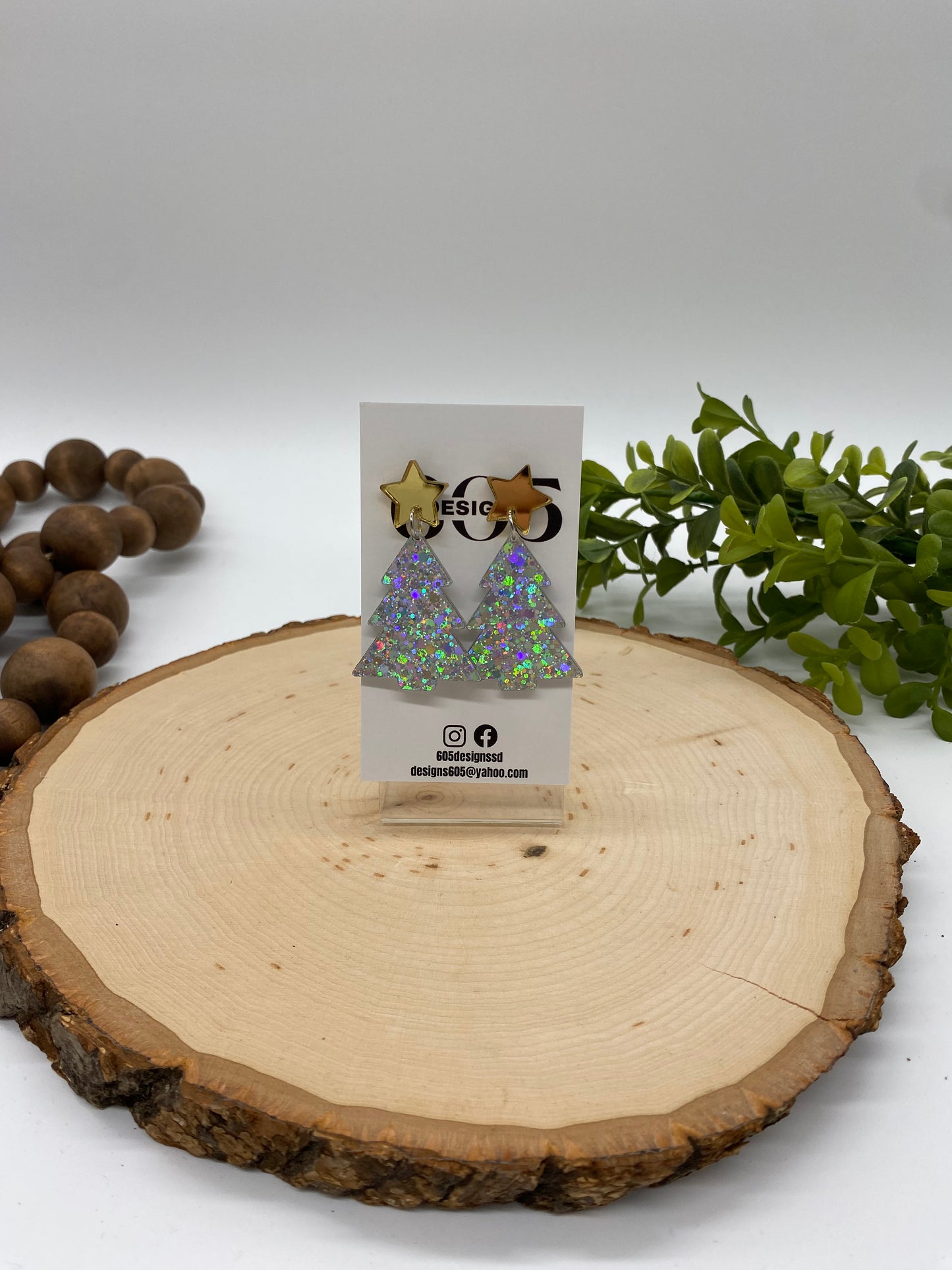 Christmas Tree Dangle Earrings