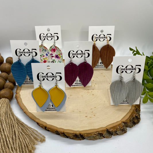 Large Pinched Teardrop Earrings