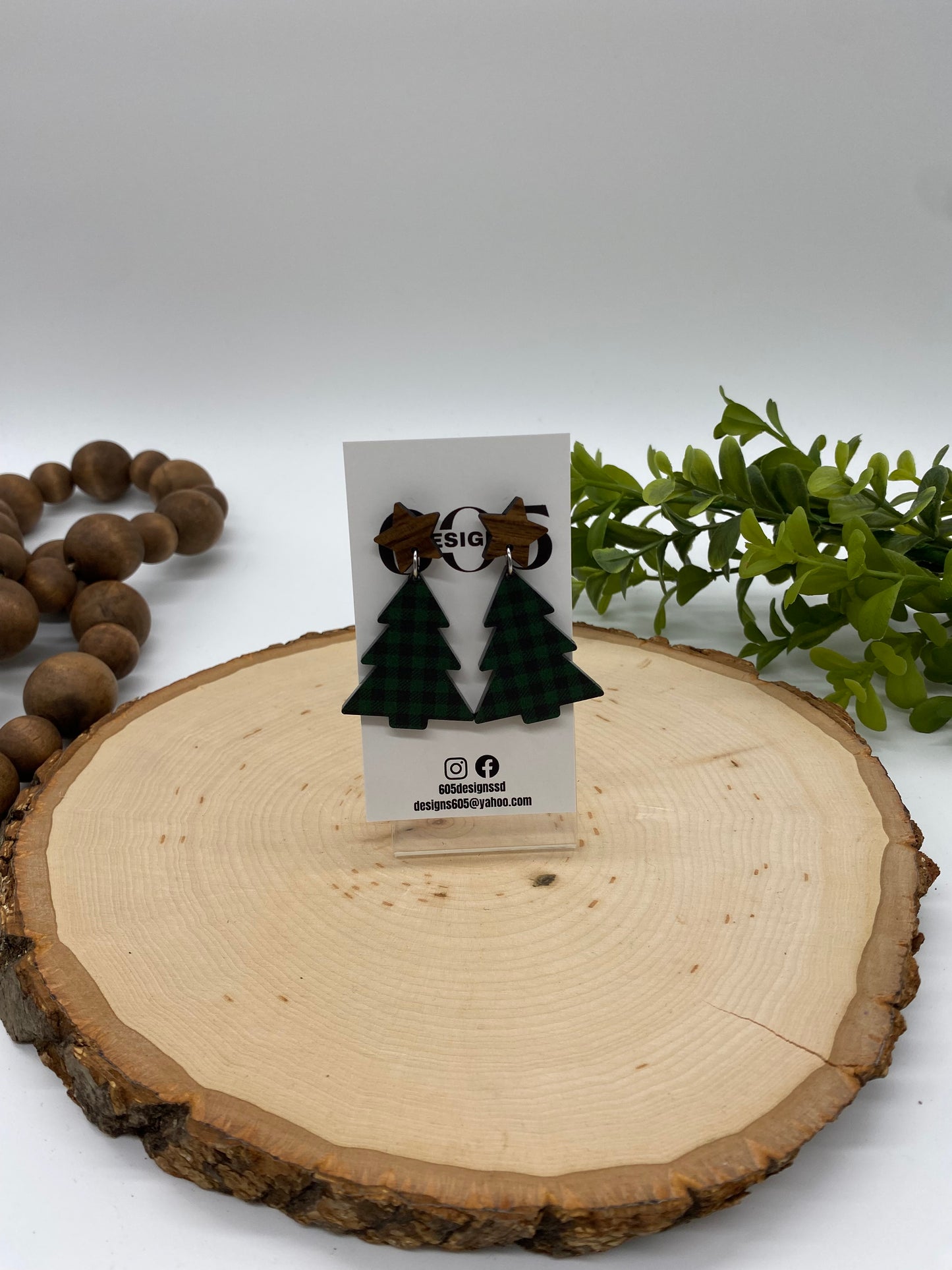 Christmas Tree Dangle Earrings