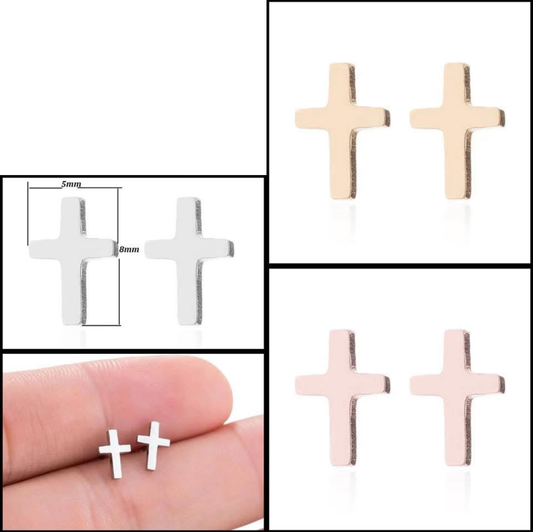 Small Cross Earrings