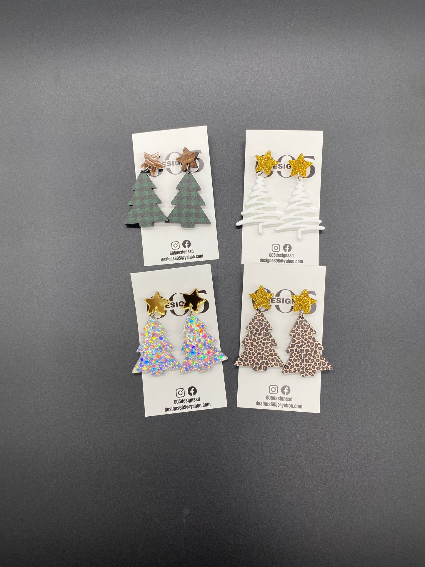 Christmas Tree Dangle Earrings