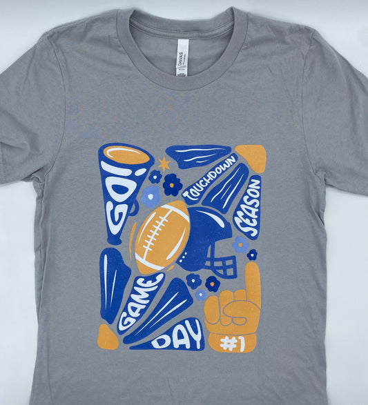 Blue/Yellow Football Flower