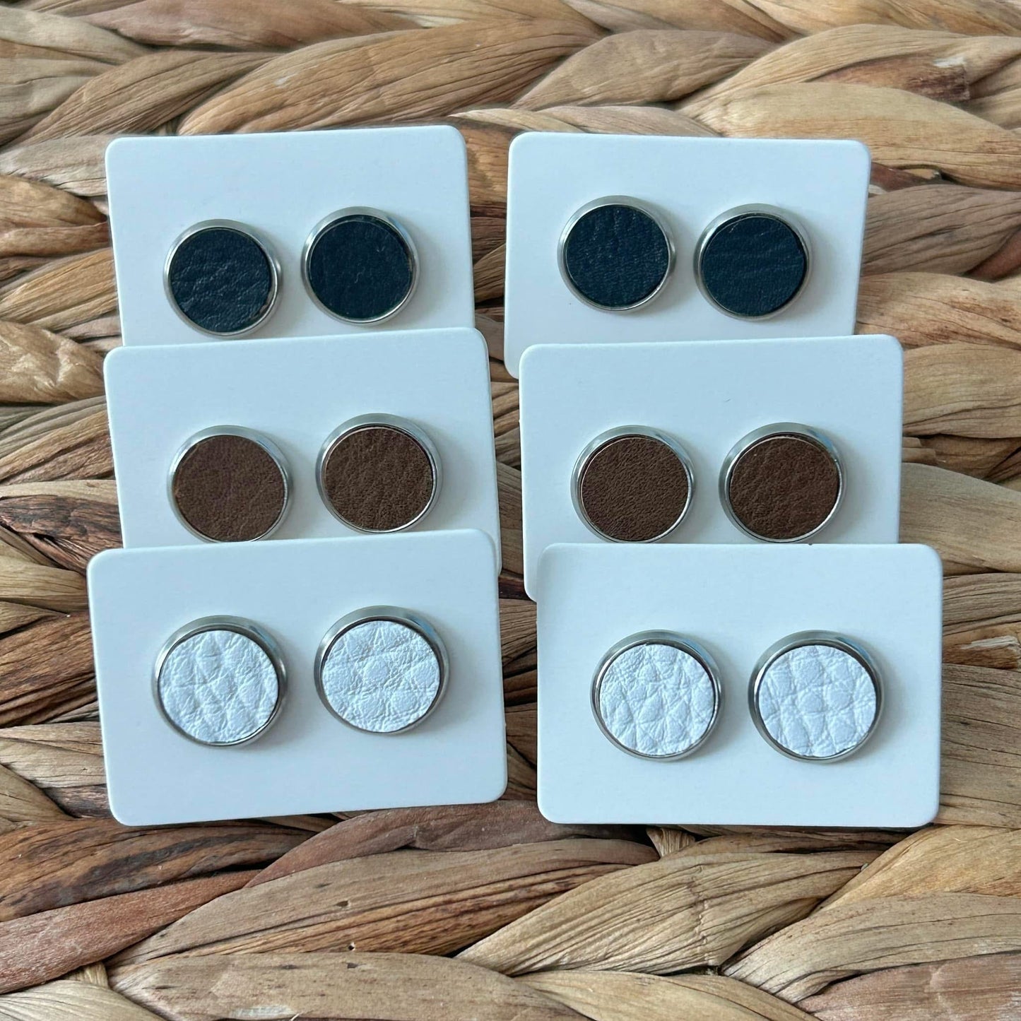 Leather Stud Earrings