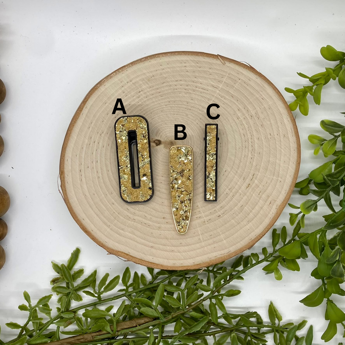 Gold Glitter Hair Clip