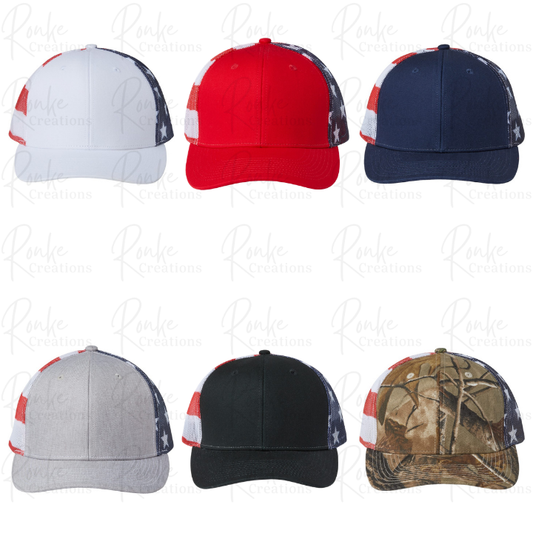 Flag Printed Mesh Trucker Cap