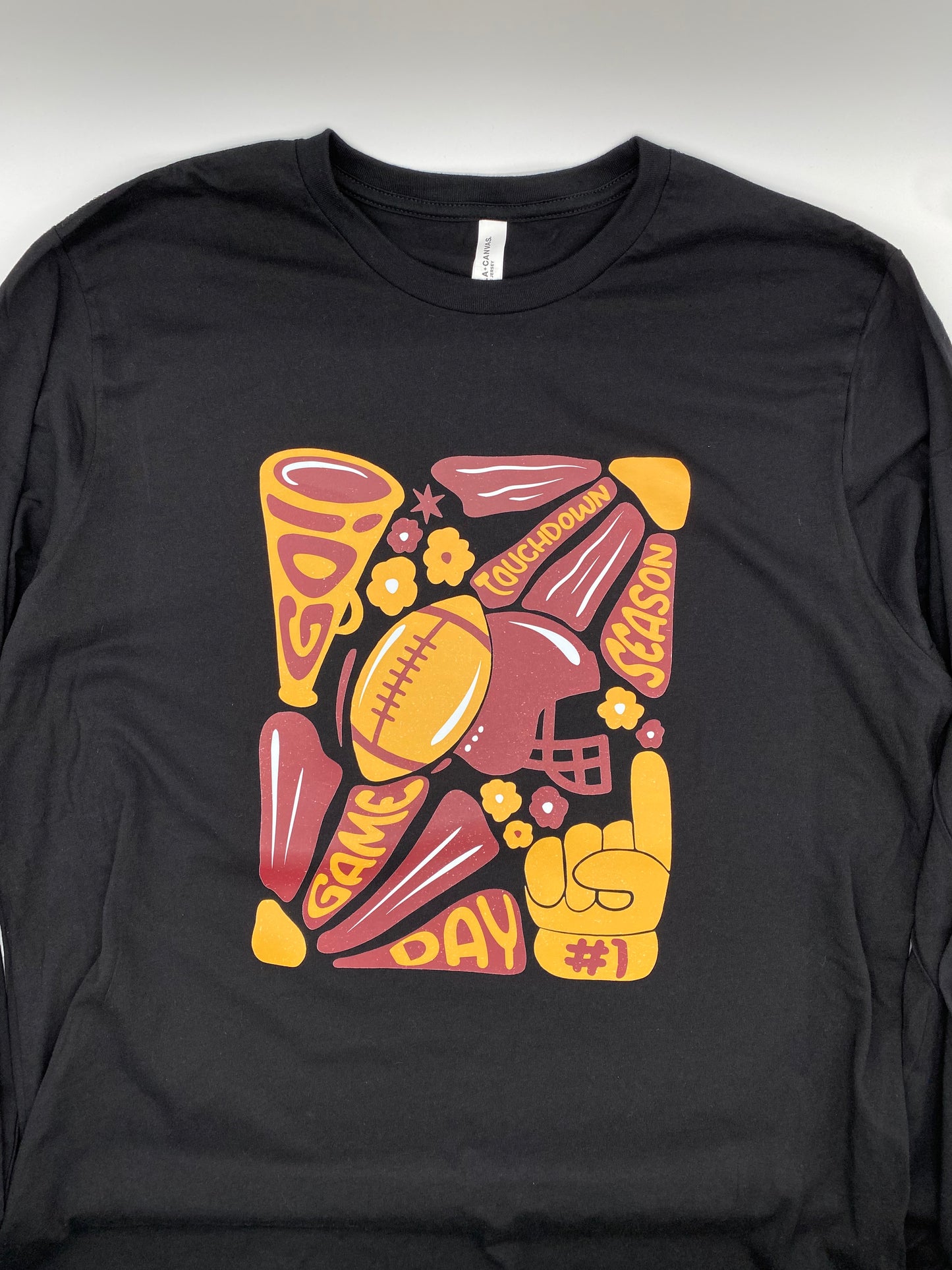 Floral Football Maroon and Gold